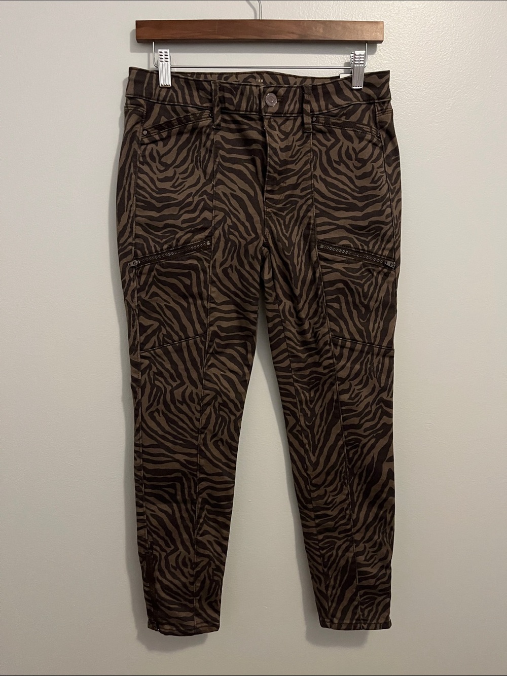 White House Black Market Brown Zebra-Print Skinny Jeans